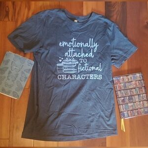 Gray Graphic T-Shirt with White Text